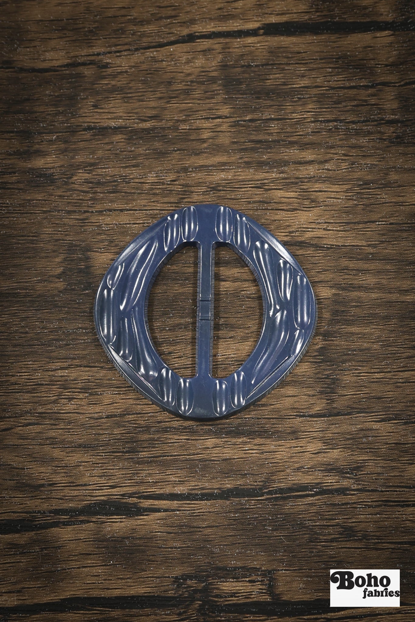 Harlequin – 1930s Art Deco Casein Belt & Scarf Slide Buckle | Midnight Blue - Boho Fabrics - Buckles & Slides
