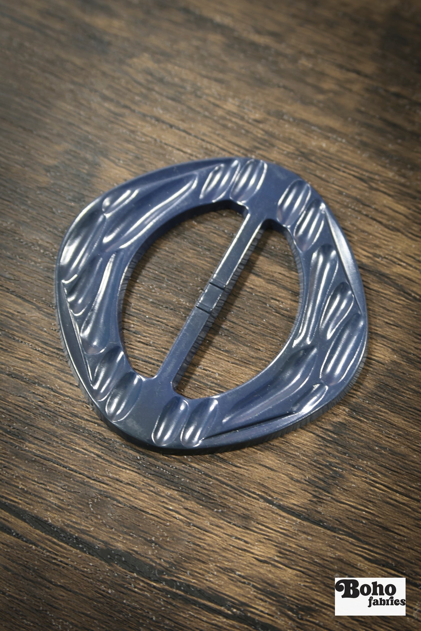 Harlequin – 1930s Art Deco Casein Belt & Scarf Slide Buckle | Midnight Blue - Boho Fabrics - Buckles & Slides