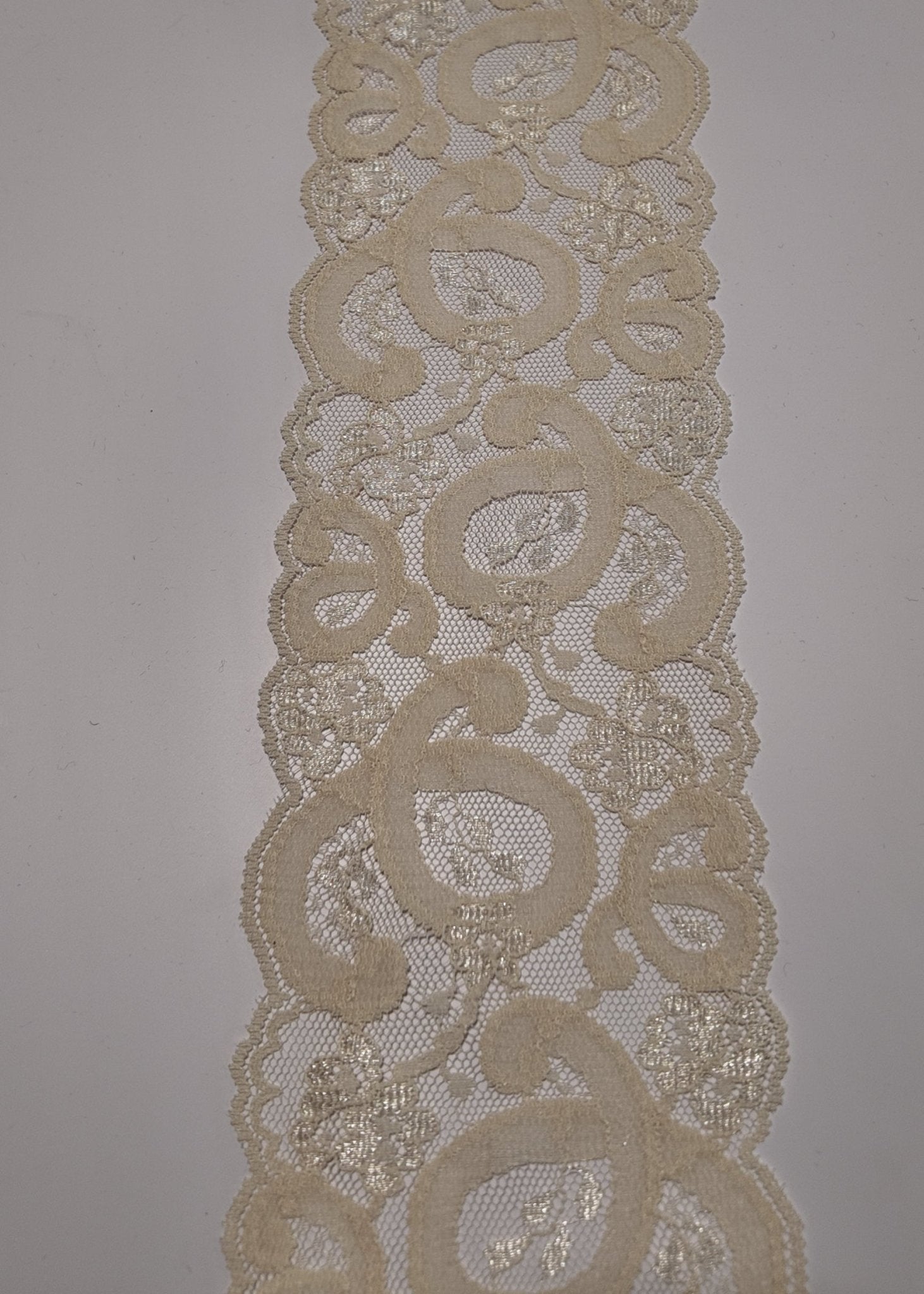 Harmony Light Beige Vintage Lace Trim, 4” Sold by the Yard (Trim - 099) - Boho Fabrics - Trims