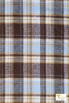 Harvest Blue & Yellow Plaid Flannel, Woven Print - Boho Fabrics