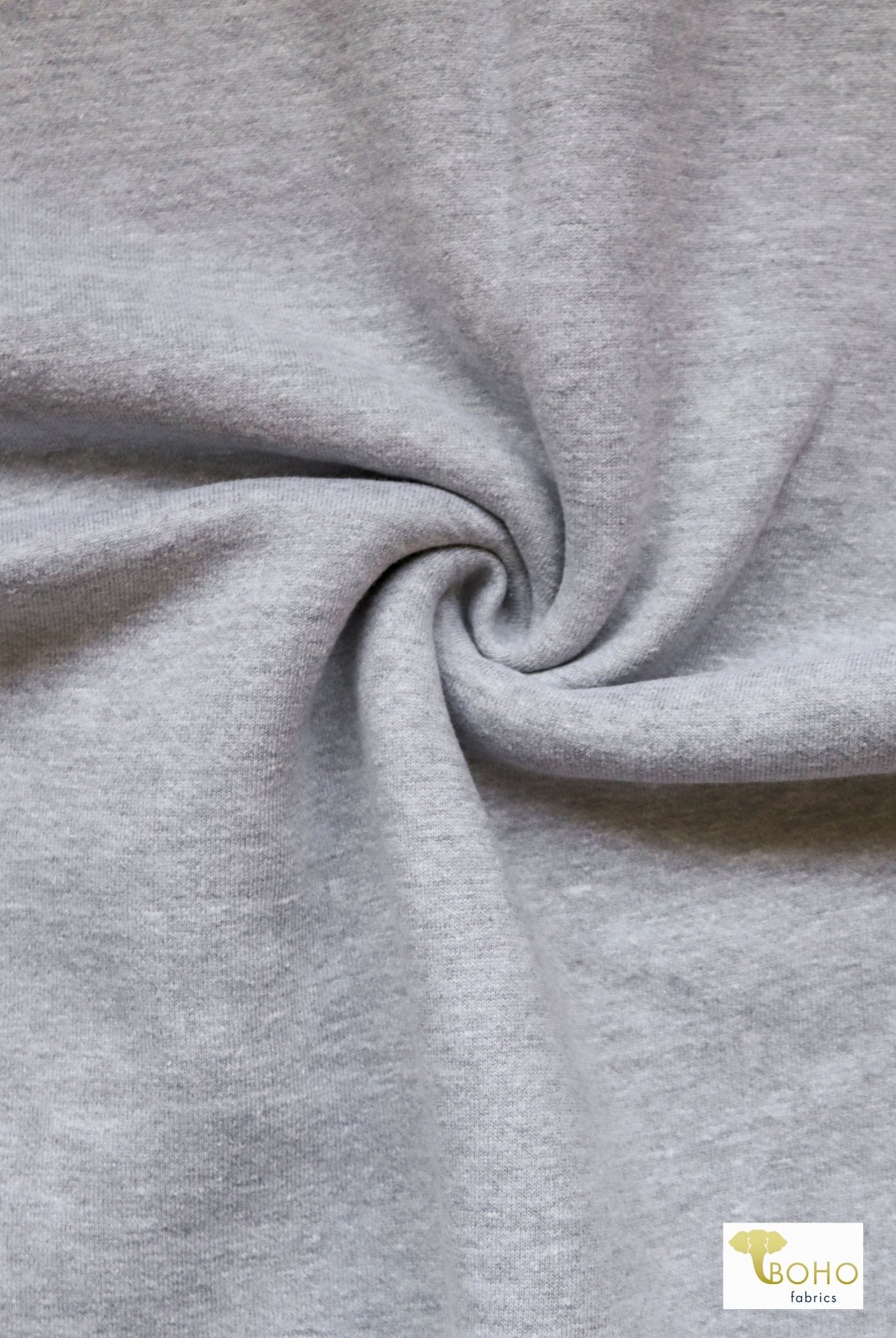 Heather Gray, Heavy Sweatshirt Fleece Fabric - Boho Fabrics