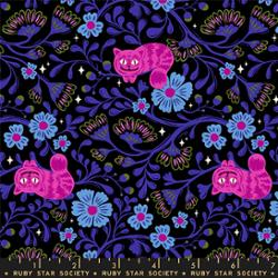 Hello Alice in Black by Sarah Watts for Ruby Star Society – 100% Cotton Fabric – RS2123 14 - Boho Fabrics - Quilting Cotton, Woven