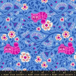 Hello Alice in Lindley Blue by Sarah Watts for Ruby Star Society – 100% Cotton Fabric – RS2123 13 - Boho Fabrics - Quilting Cotton, Woven