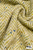 Herringbone Confetti Italian Wool Coating Fabric - Boho Fabrics - Wool Coating, Woven
