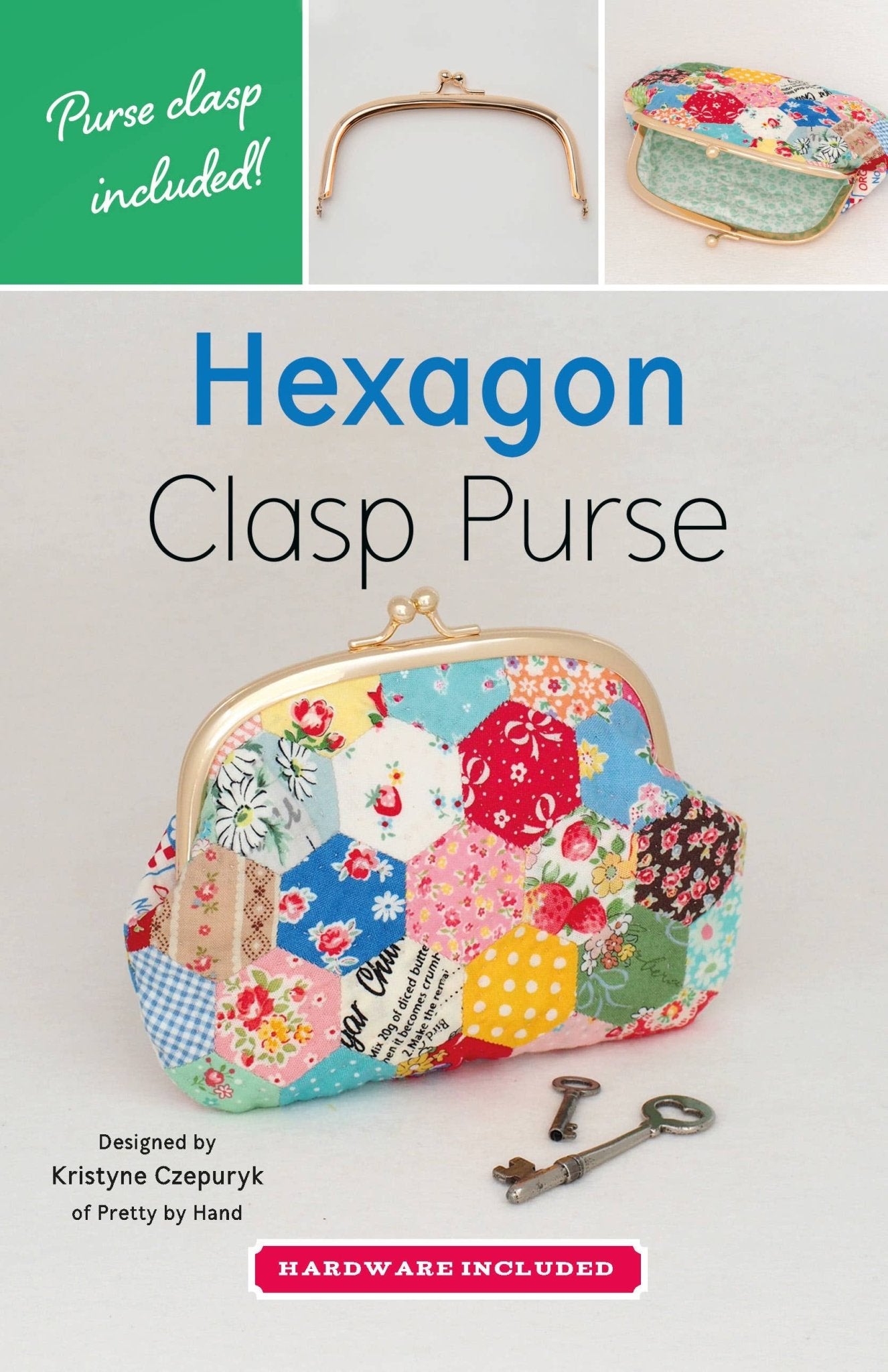 Hexagon Clasp Purse, Sewing Pattern with Hardware - Boho Fabrics - Sewing Patterns