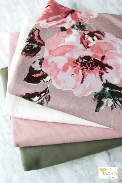 08/15/2023 Fabric Happy Hour! Dusty Pink Peonies, Knit Bundle. READY TO SHIP!