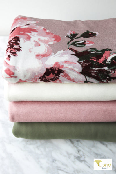 08/15/2023 Fabric Happy Hour! Dusty Pink Peonies, Knit Bundle. READY TO SHIP!