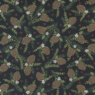 Holly Berry Tree Farm in Black by Moda - 100% Cotton Quilting Fabric - 56034 15 - Boho Fabrics - Quilting Cotton, Woven