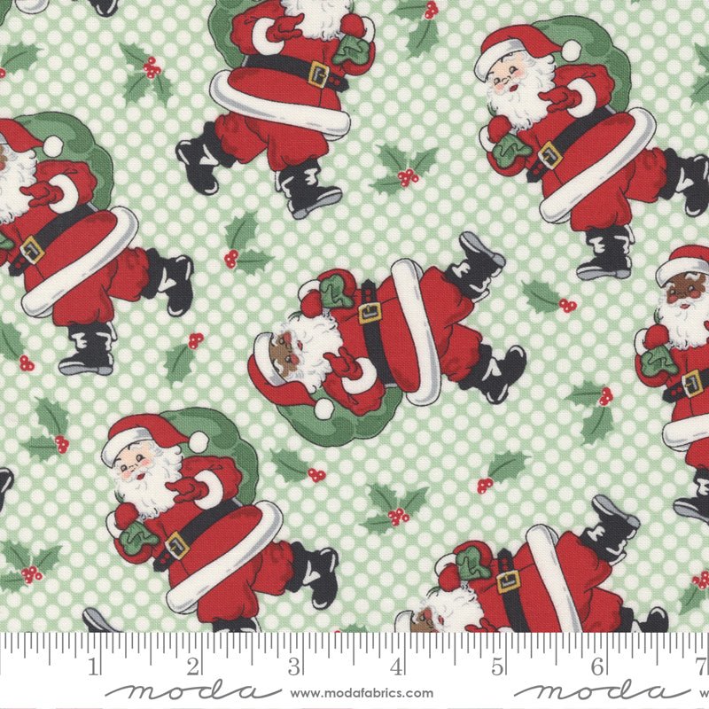 Holly Jolly in Mint by Moda - 100% Cotton Quilting Fabric - 31180 13 - Boho Fabrics - Quilting Cotton, Woven