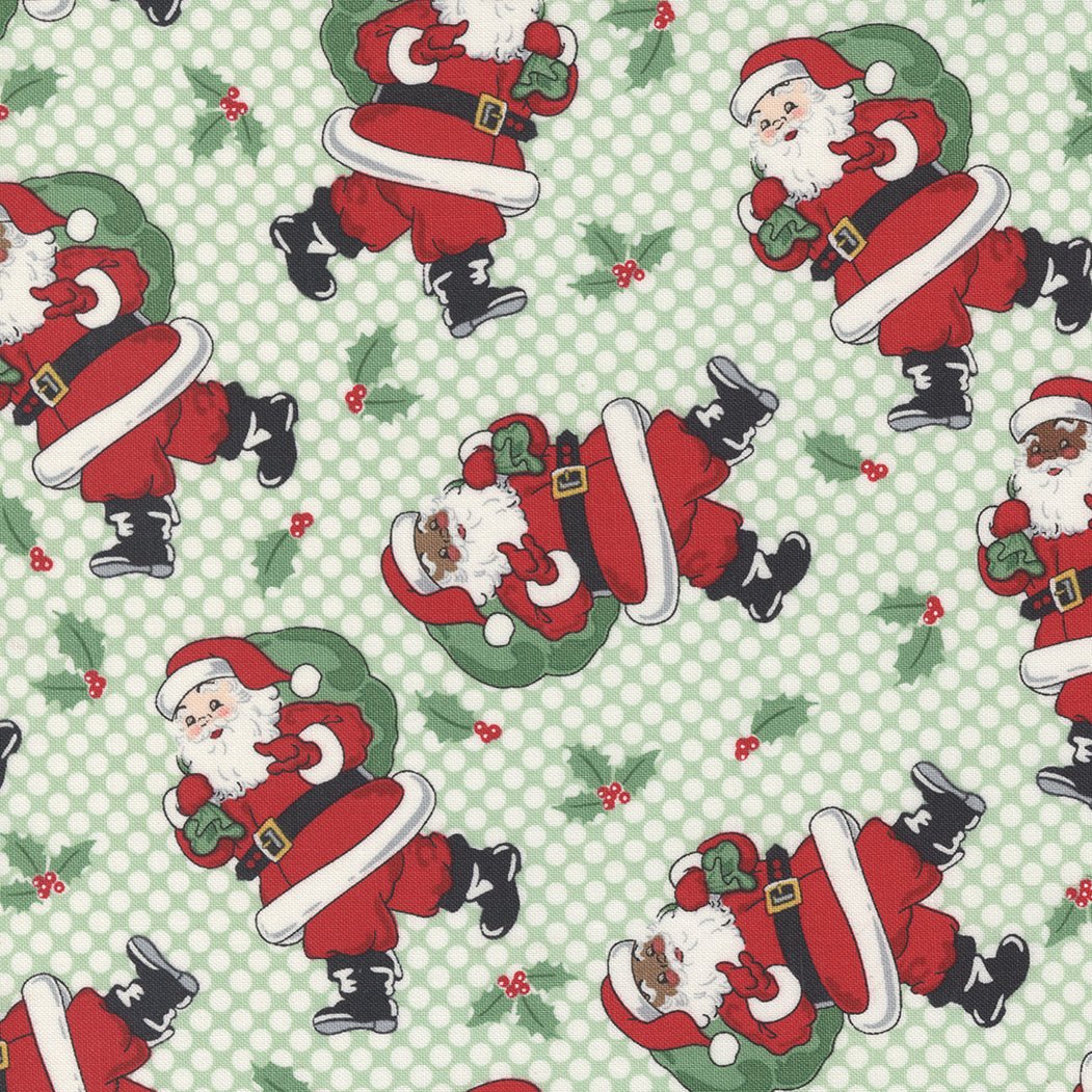 Holly Jolly in Mint by Moda - 100% Cotton Quilting Fabric - 31180 13 - Boho Fabrics - Quilting Cotton, Woven