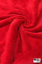 Holly Red, Classic Double - Velour High Loft Fleece Fabric by Polartec 2nds - Boho Fabrics - Performance Fabrics