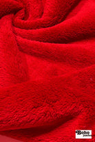 Holly Red, Classic Double - Velour High Loft Fleece Fabric by Polartec 2nds - Boho Fabrics - Performance Fabrics