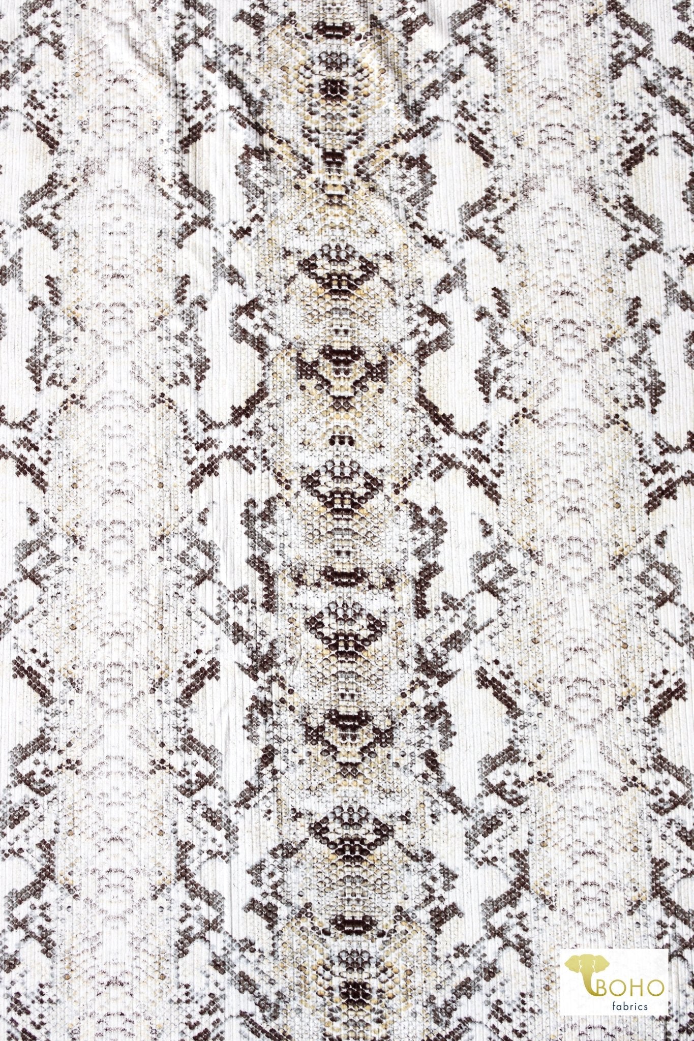 Honeybee Snake, Printed Rib Knit - Boho Fabrics