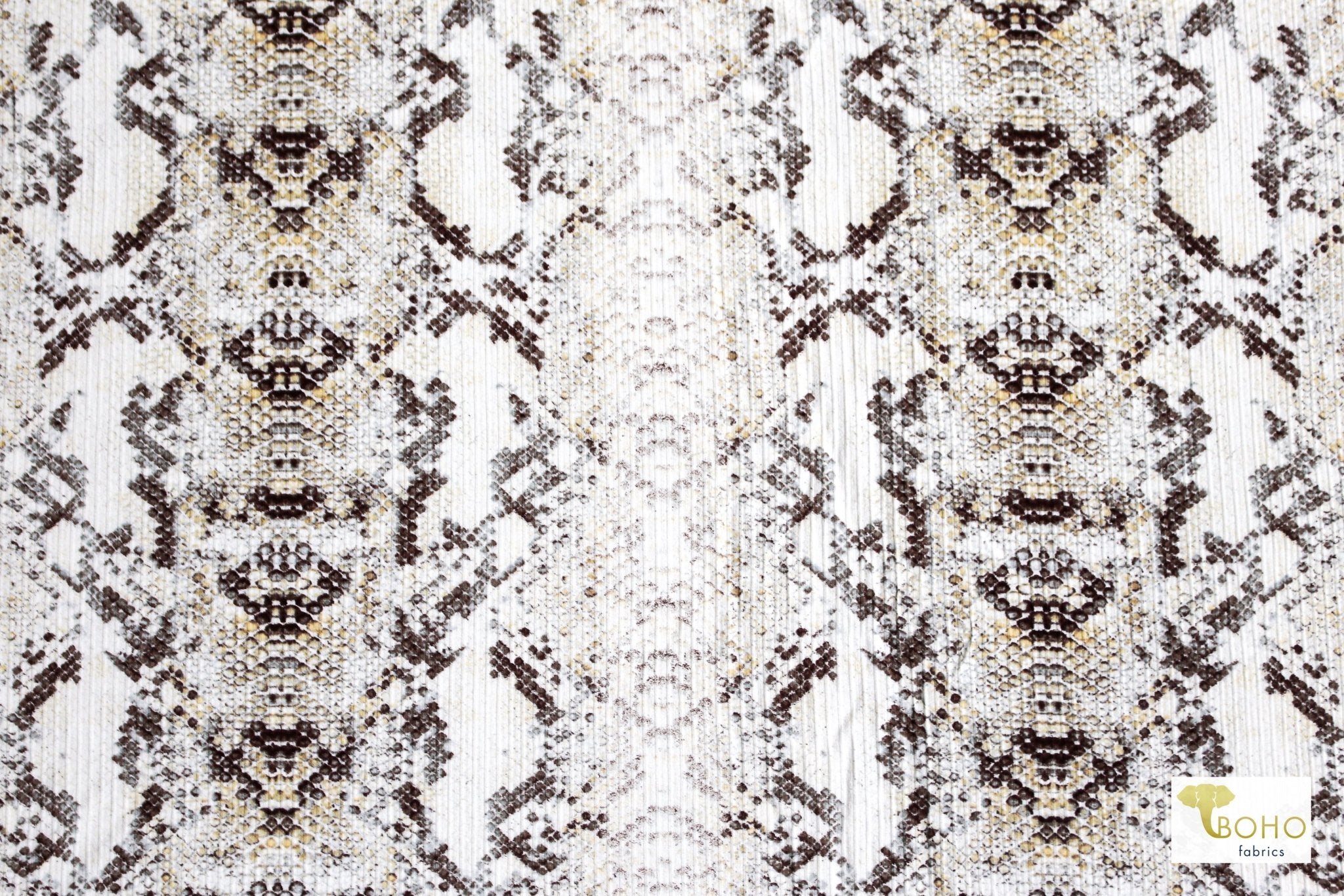 Honeybee Snake, Printed Rib Knit - Boho Fabrics