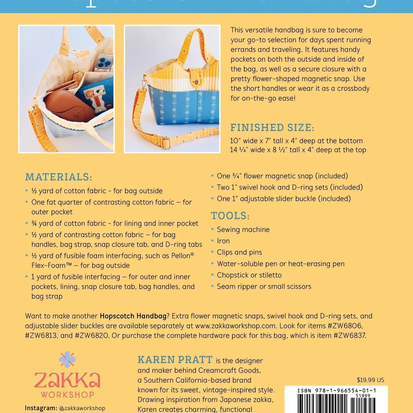 Hopscotch Handbag Kit, Hardware Included! - Boho Fabrics - Sewing Kits