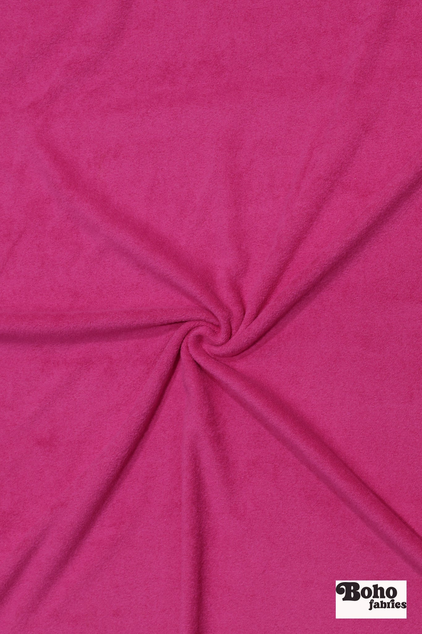 Hot Pink Terry Cloth Knit Fabric - Boho Fabrics - French Terry Solid Knit
