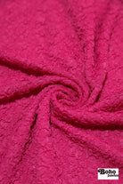 Hot Pink Textured Crinkle Knit Fabric. Special Occasion. - Boho Fabrics - Special Occasion Fabric