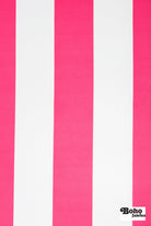 Hot Pink & White, 3" Wide Striped Canvas Woven Fabric - Boho Fabrics - Canvas Fabric