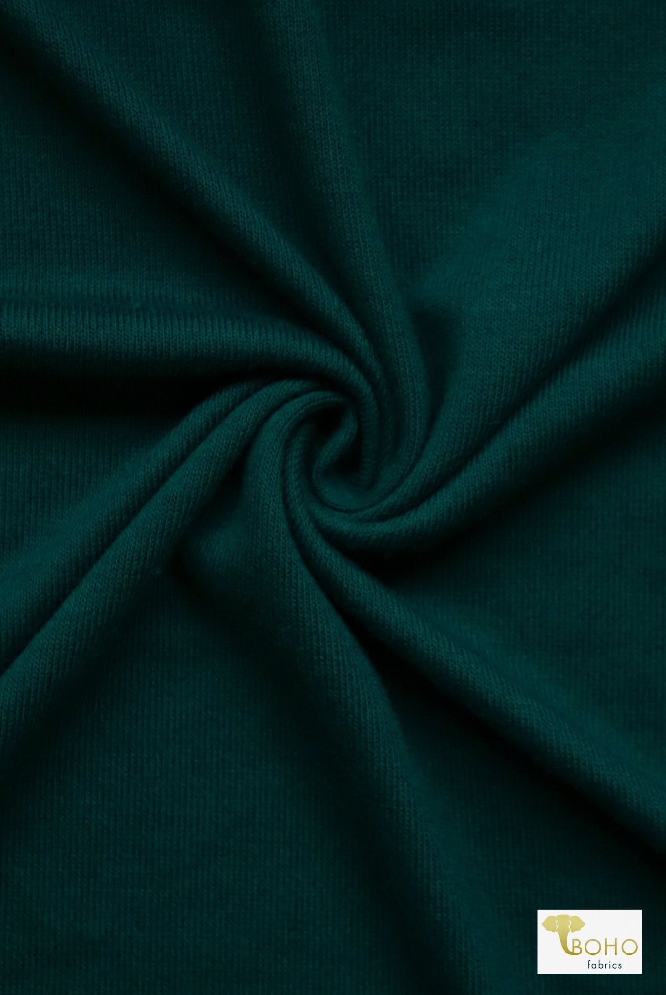Hunter Green, Hacci Sweater Knit - Boho Fabrics