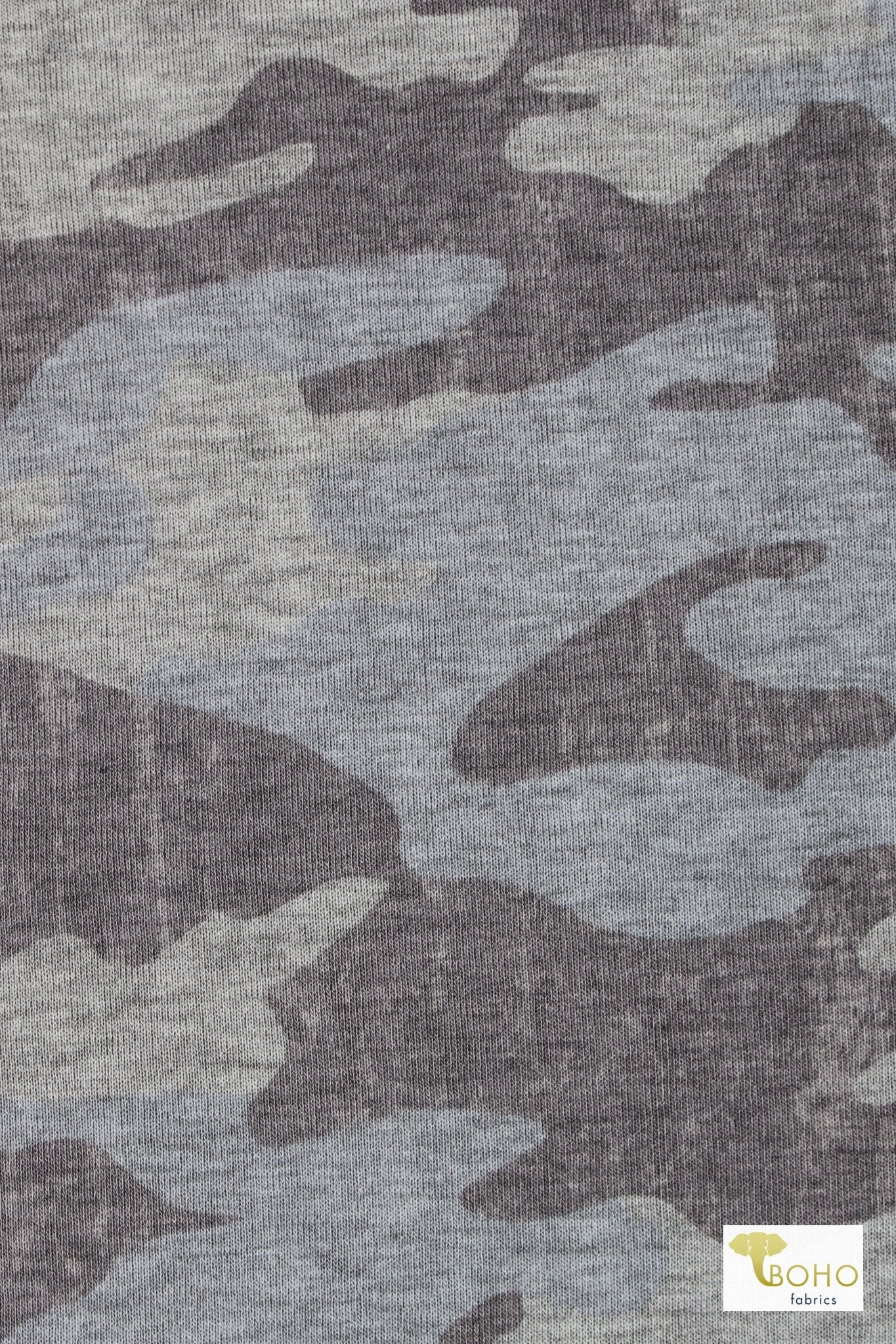 Ice Camo " Vintage Fleece", Brushed Sweater Print, Knit Fabric - Boho Fabrics