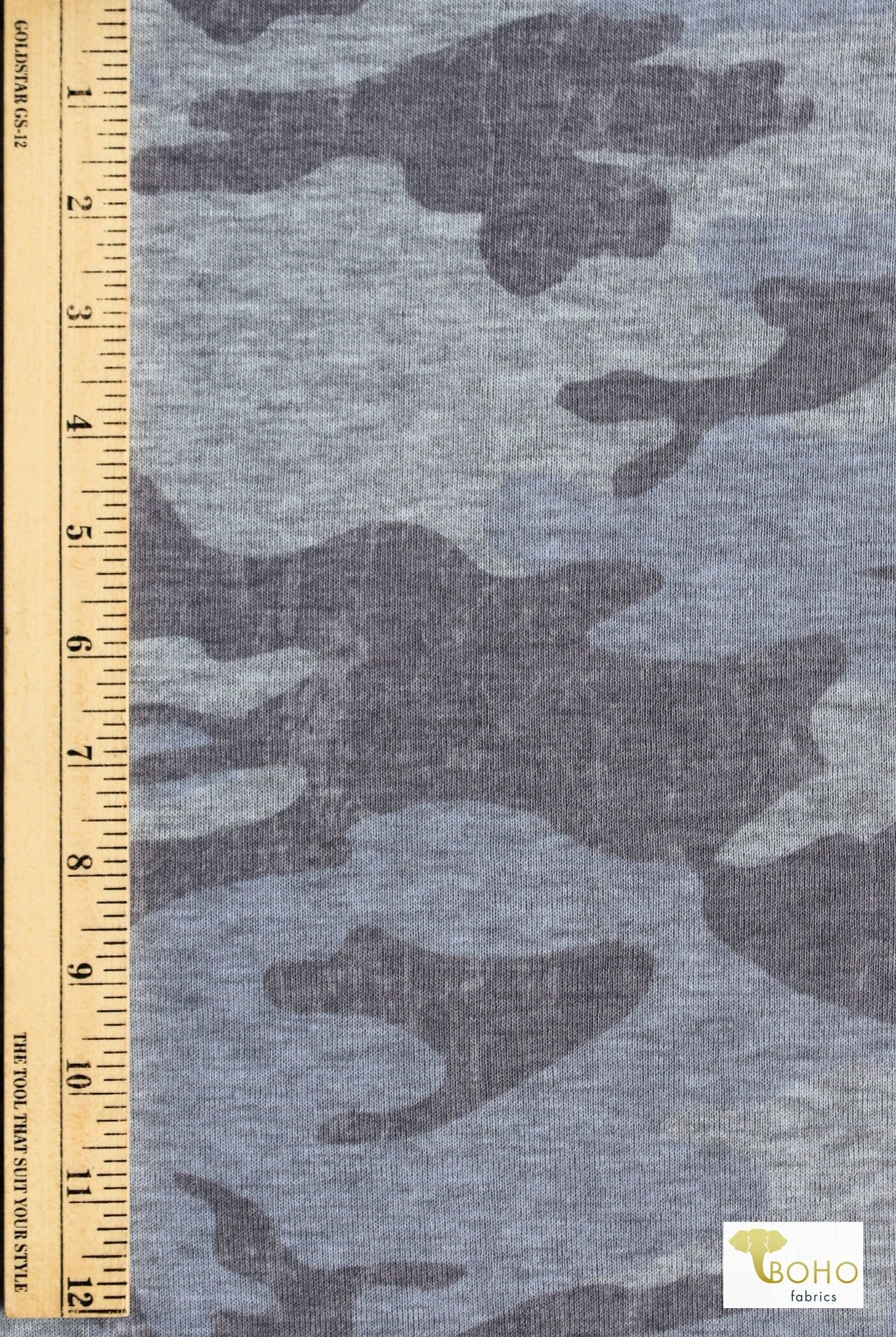 Ice Camo " Vintage Fleece", Brushed Sweater Print, Knit Fabric - Boho Fabrics