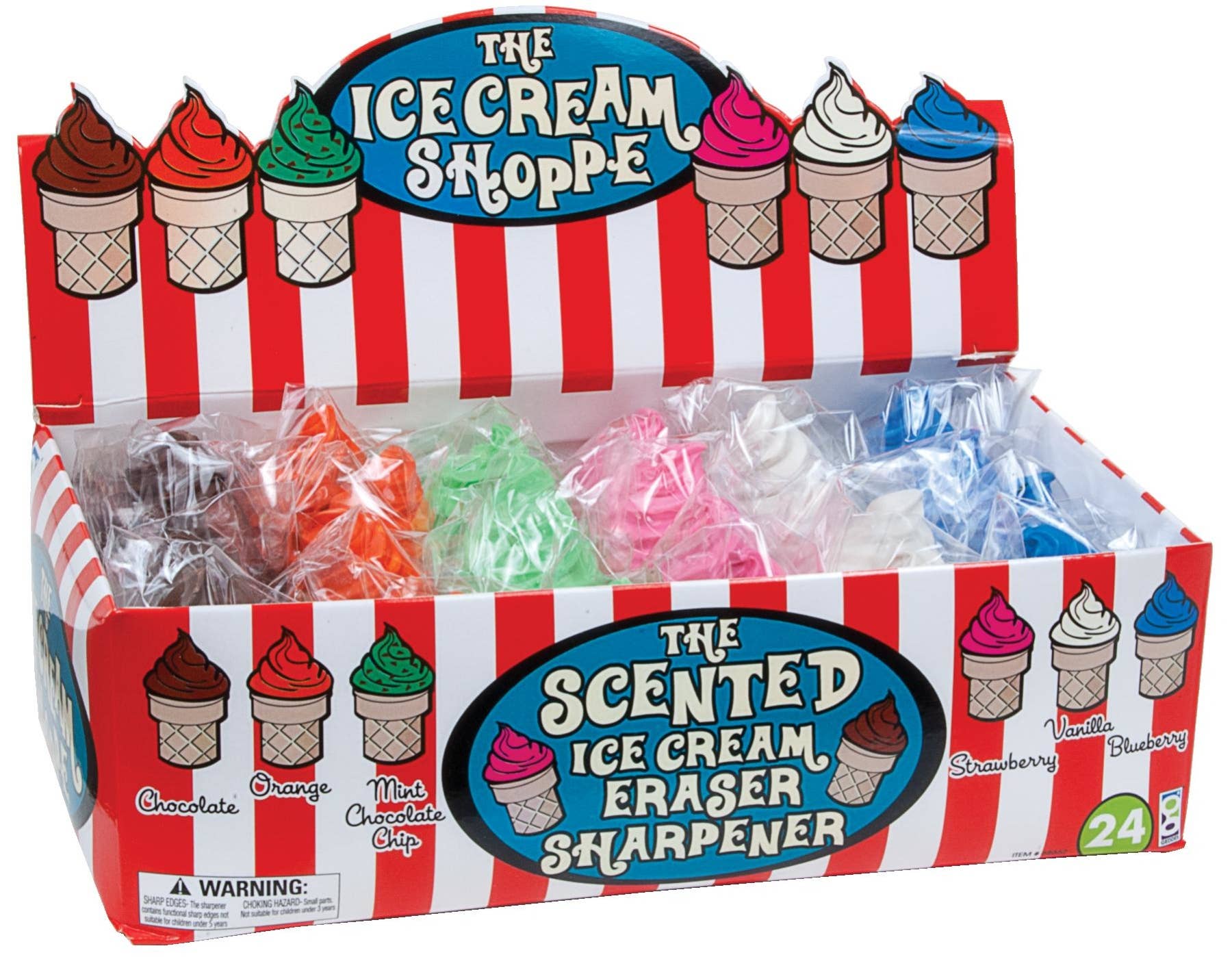 ICE CREAM SHOPPE SCENTED ERASER WITH SHARPENER - Boho Fabrics - 