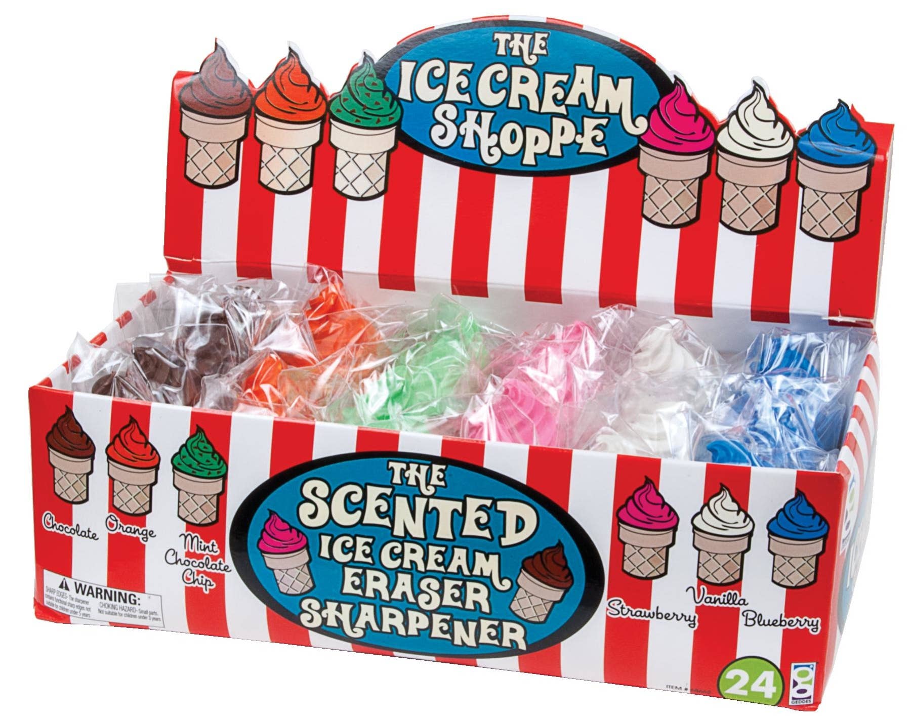 ICE CREAM SHOPPE SCENTED ERASER WITH SHARPENER - Boho Fabrics - 