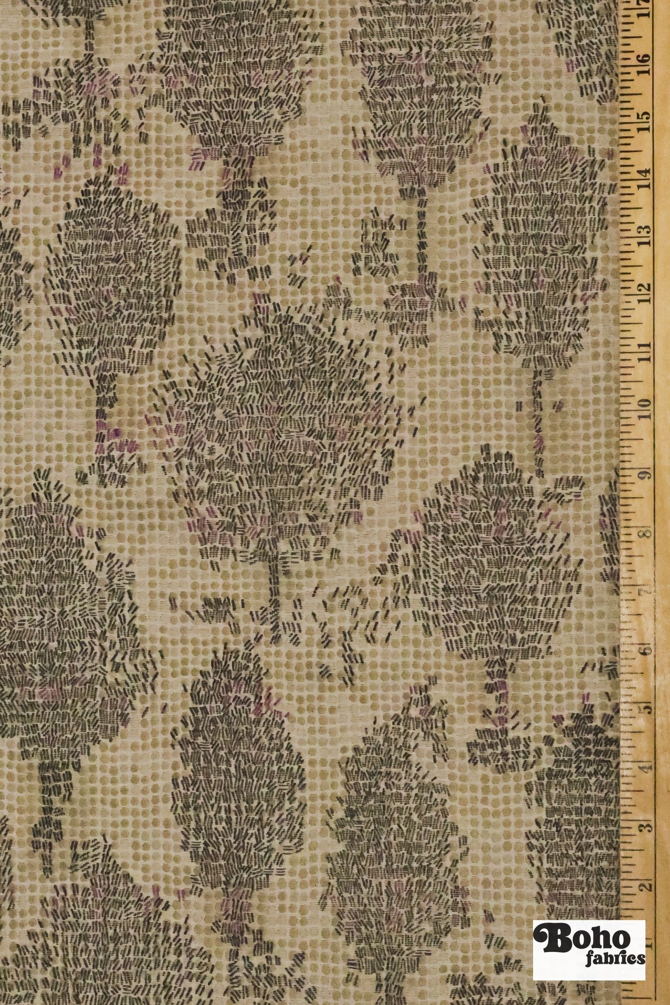 Impressionist Forest Jacquard Woven Fabric - Boho Fabrics - Jacquard, Woven