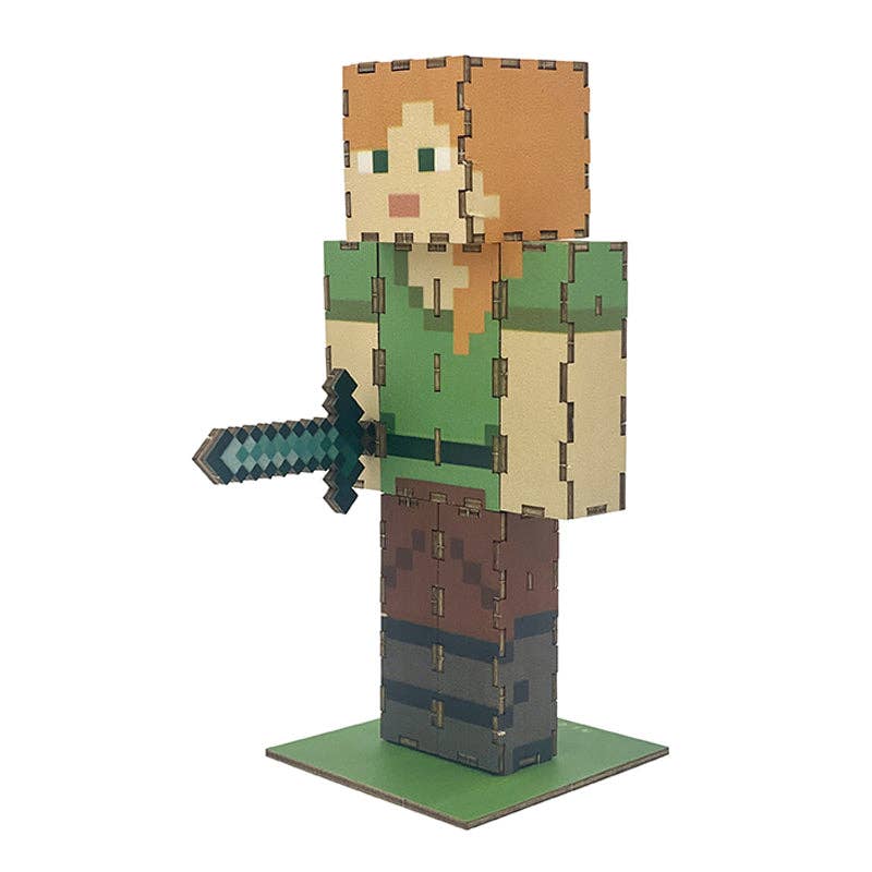 IncrediBuilds: Minecraft: Alex 3D Wood Model Kit - Boho Fabrics - Puzzles