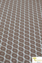 Infinite Diamonds in Beige. Crochet Lace Fabric. WV-150-BGE - Boho Fabrics