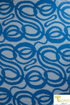 Infinity Swirls in Royal Blue. Burnout/"Rib" Textured Stretch Mesh Knit. SM-124 - Boho Fabrics