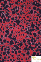Ink Blot on Red. Woven Fabric. WV-108. - Boho Fabrics
