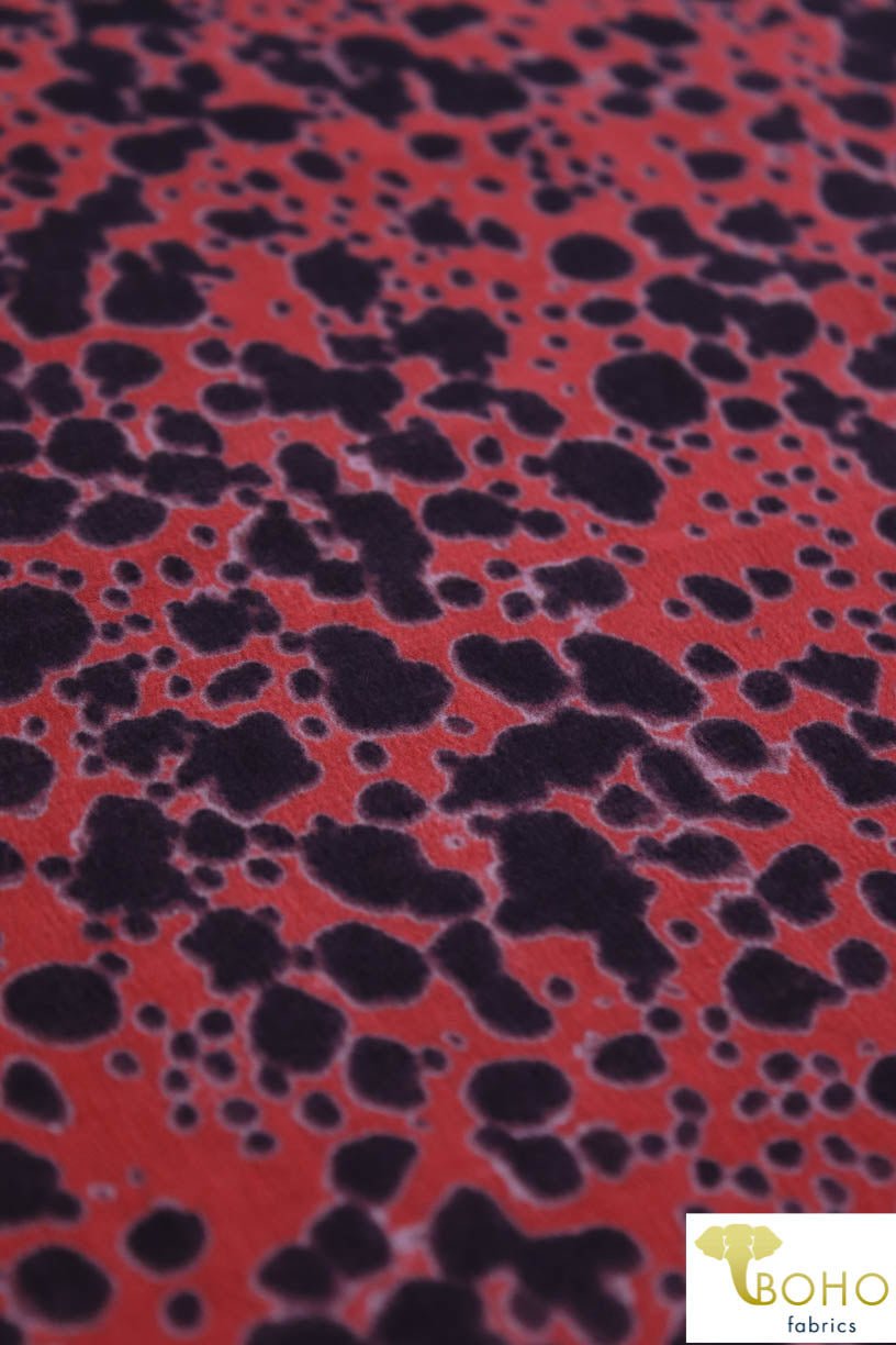 Ink Blot on Red. Woven Fabric. WV-108. - Boho Fabrics
