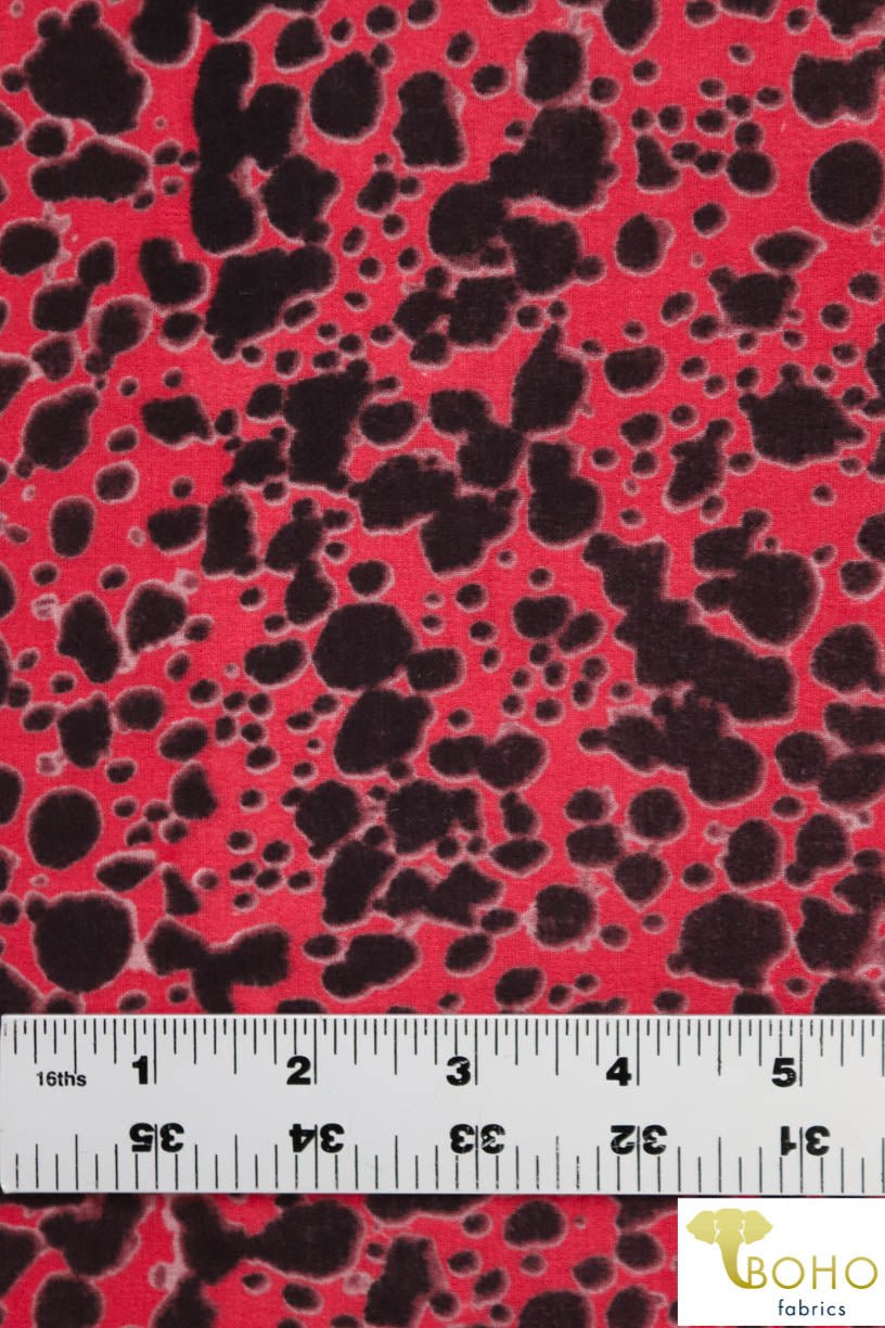 Ink Blot on Red. Woven Fabric. WV-108. - Boho Fabrics