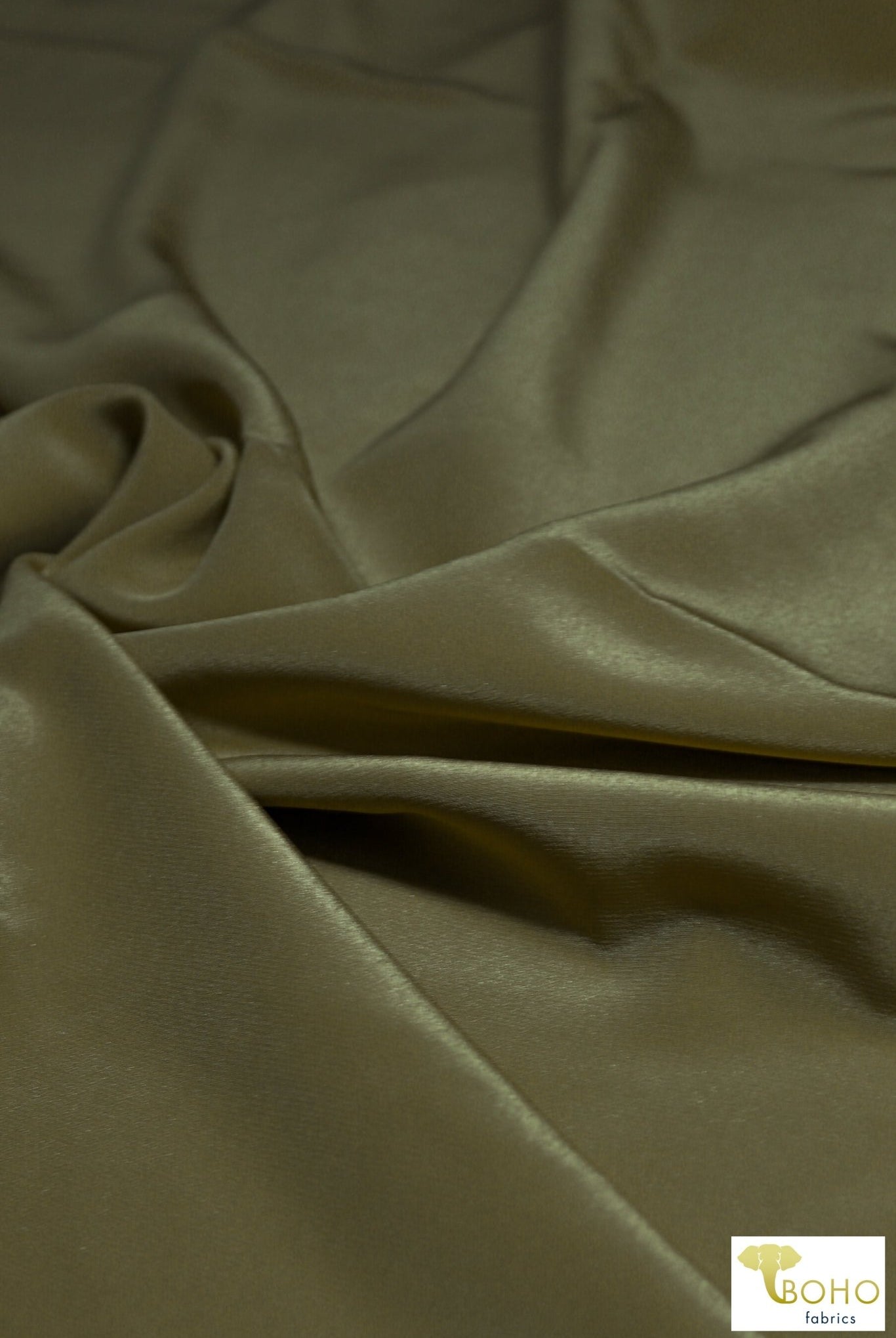 Iridescent Olive. Silk Crepe de Chine Woven Fabric. SILK-110 - Boho Fabrics
