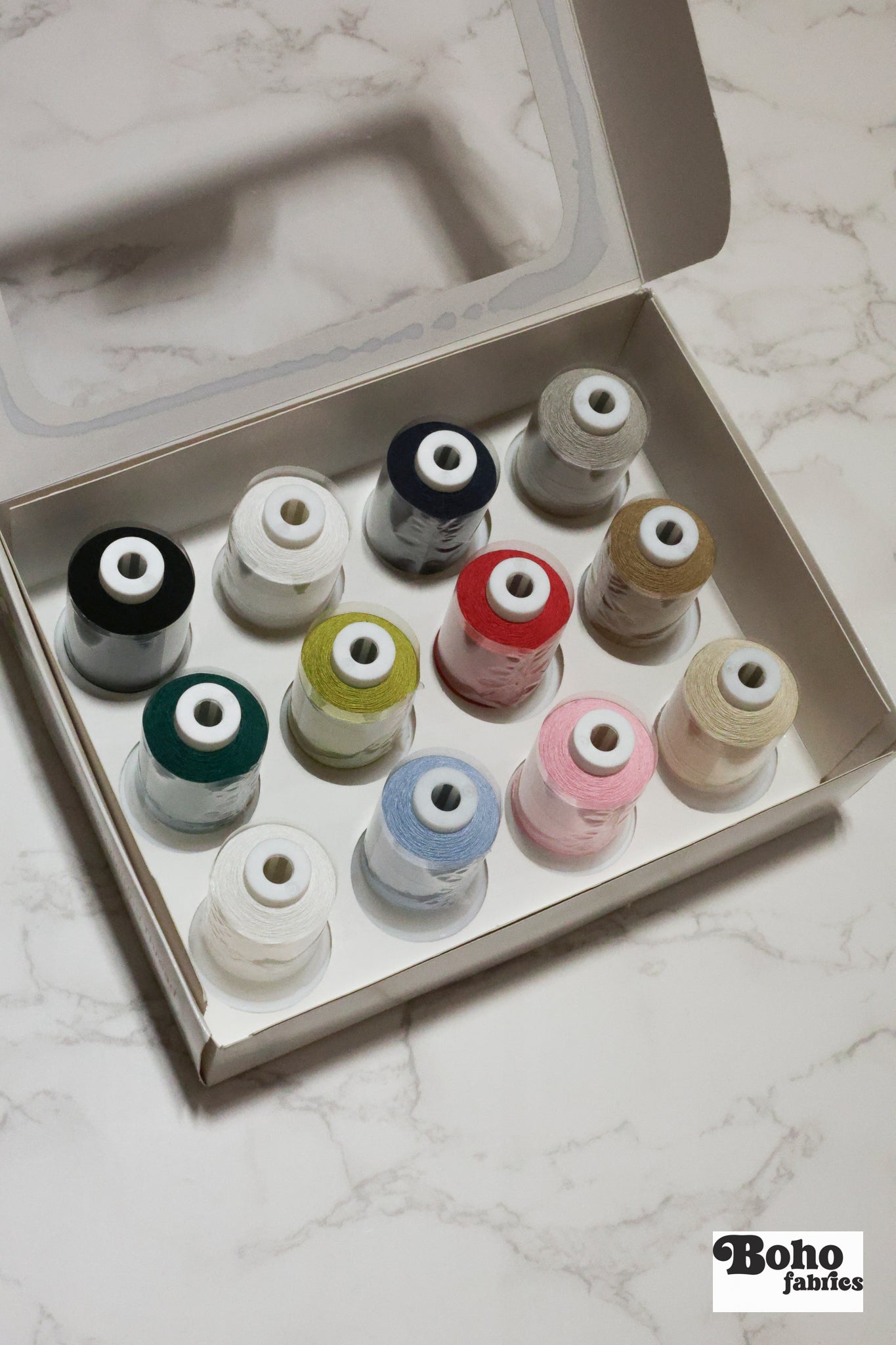Iris Ultra Cotton Quilting Thread - Set of 12 Colors - Boho Fabrics - Thread