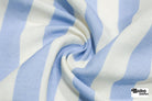 Ivory and Light Blue 3/4" Striped Linen Woven Fabric - Boho Fabrics - Woven, Fabric