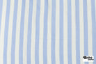 Ivory and Light Blue 3/4" Striped Linen Woven Fabric - Boho Fabrics - Woven, Fabric