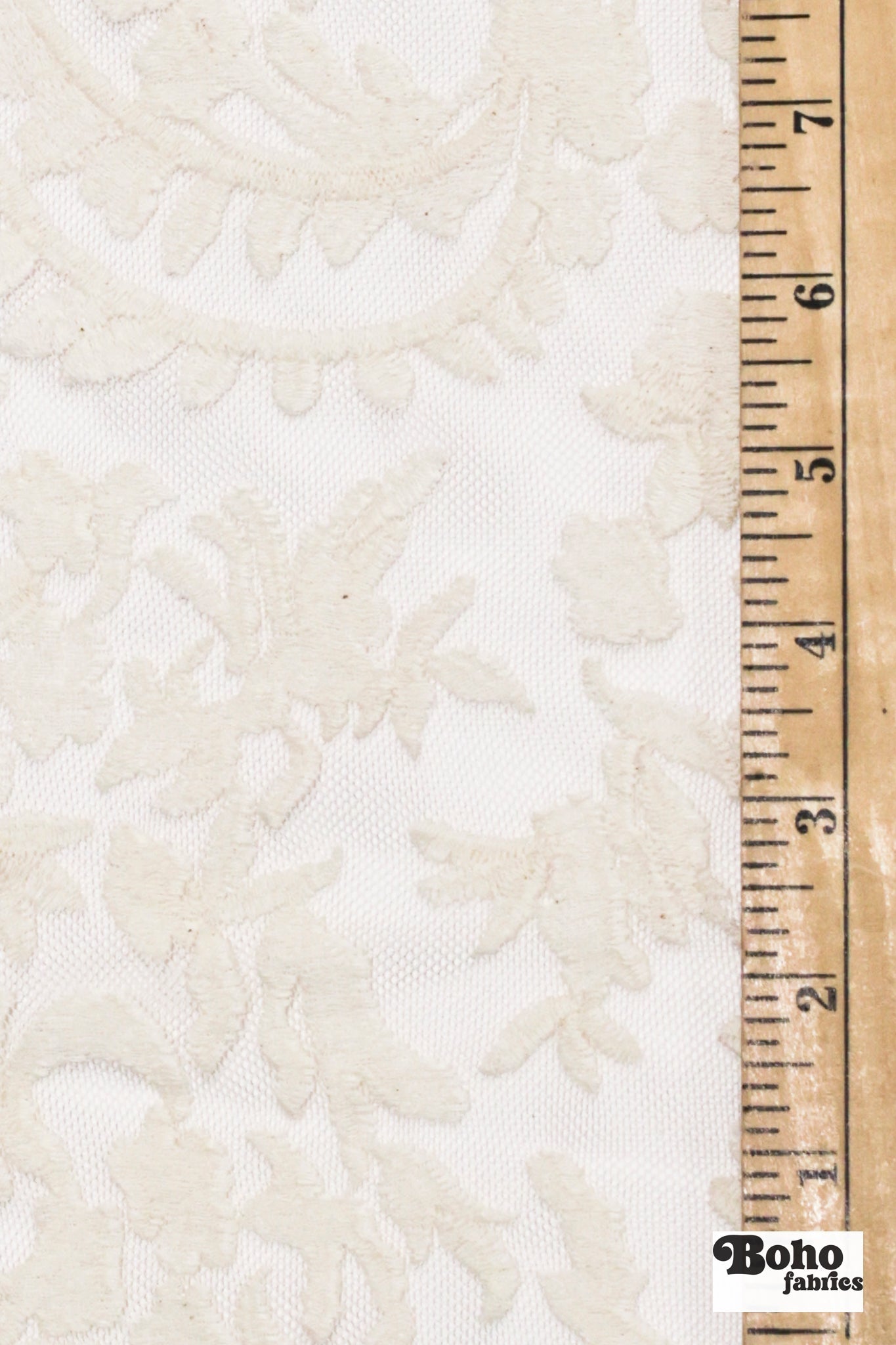 Ivory, Celestial Embroidered Mesh Fabric - Boho Fabrics - Special Occasion Fabric