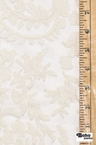 Ivory, Celestial Embroidered Mesh Fabric - Boho Fabrics - Special Occasion Fabric