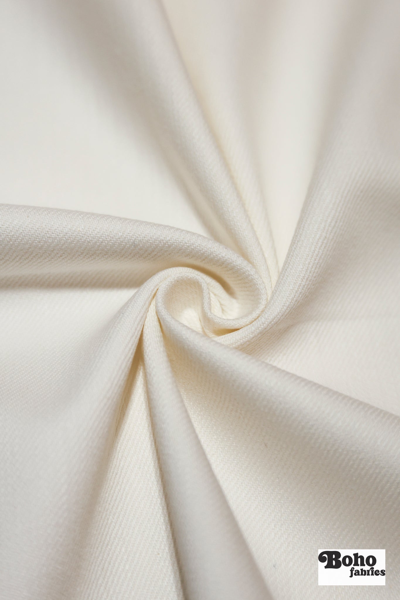 Ivory Cotton Twill Woven Fabric - Boho Fabrics - Twill, Woven