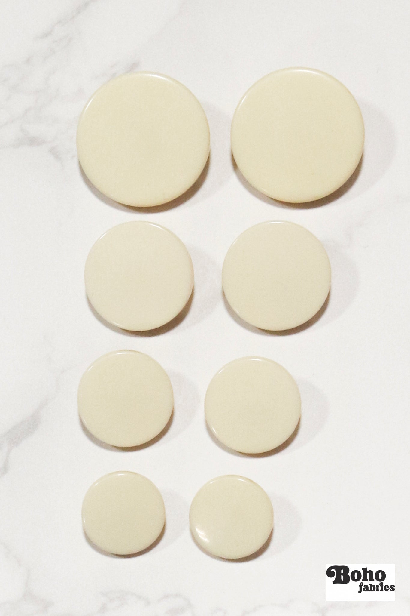 Ivory, Mod Gambit, Shank Button. Available in 15mm, 18mm, 20mm, 25mm - Boho Fabrics - Buttons & Snaps