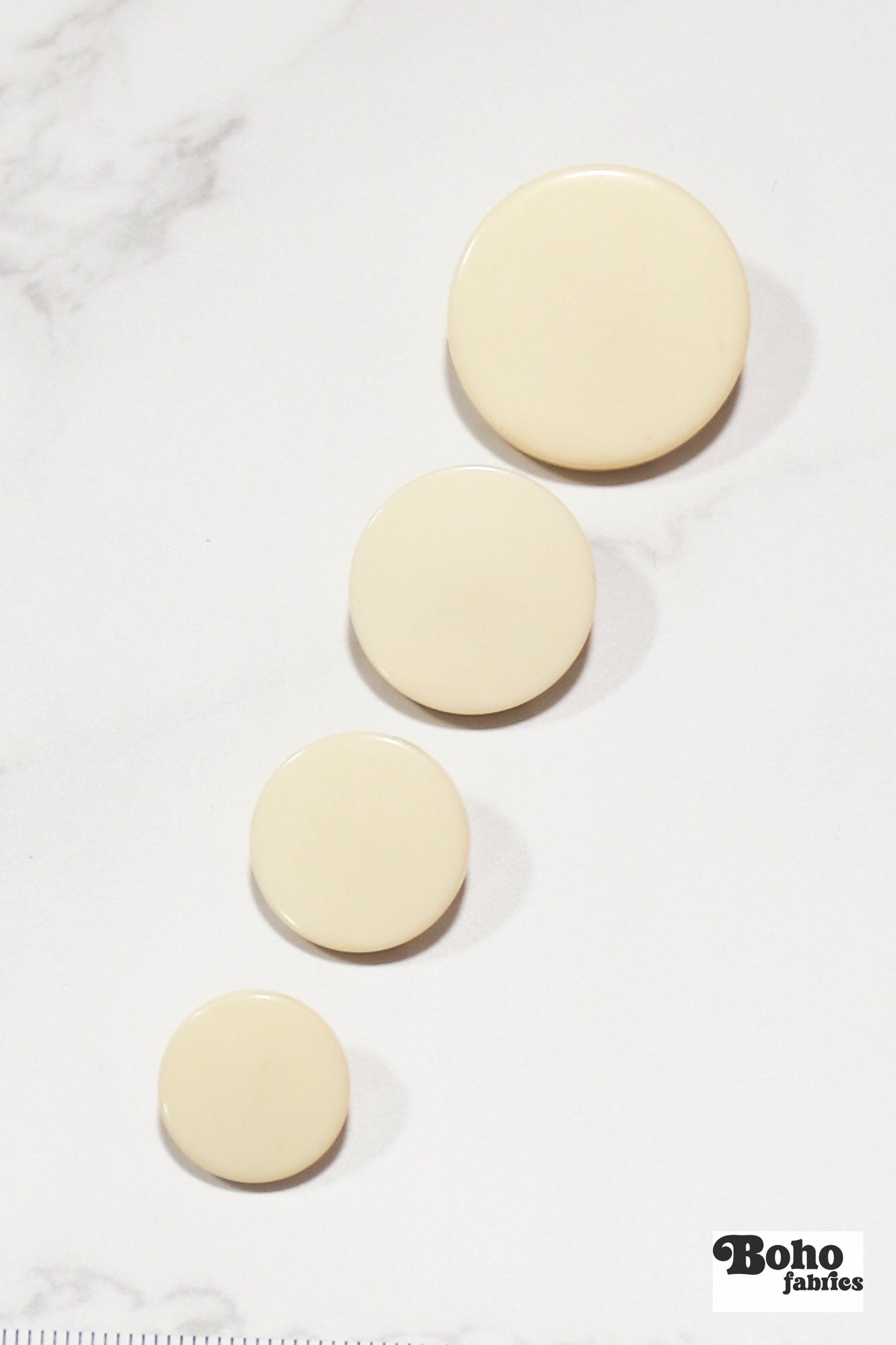 Ivory, Mod Gambit, Shank Button. Available in 15mm, 18mm, 20mm, 25mm - Boho Fabrics - Buttons & Snaps