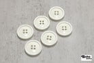 Ivory, Round 4 Hole Bevel Buttons. 34L (21mm/ 13/16") Sold per Package of 25 - Boho Fabrics - Buttons & Snaps