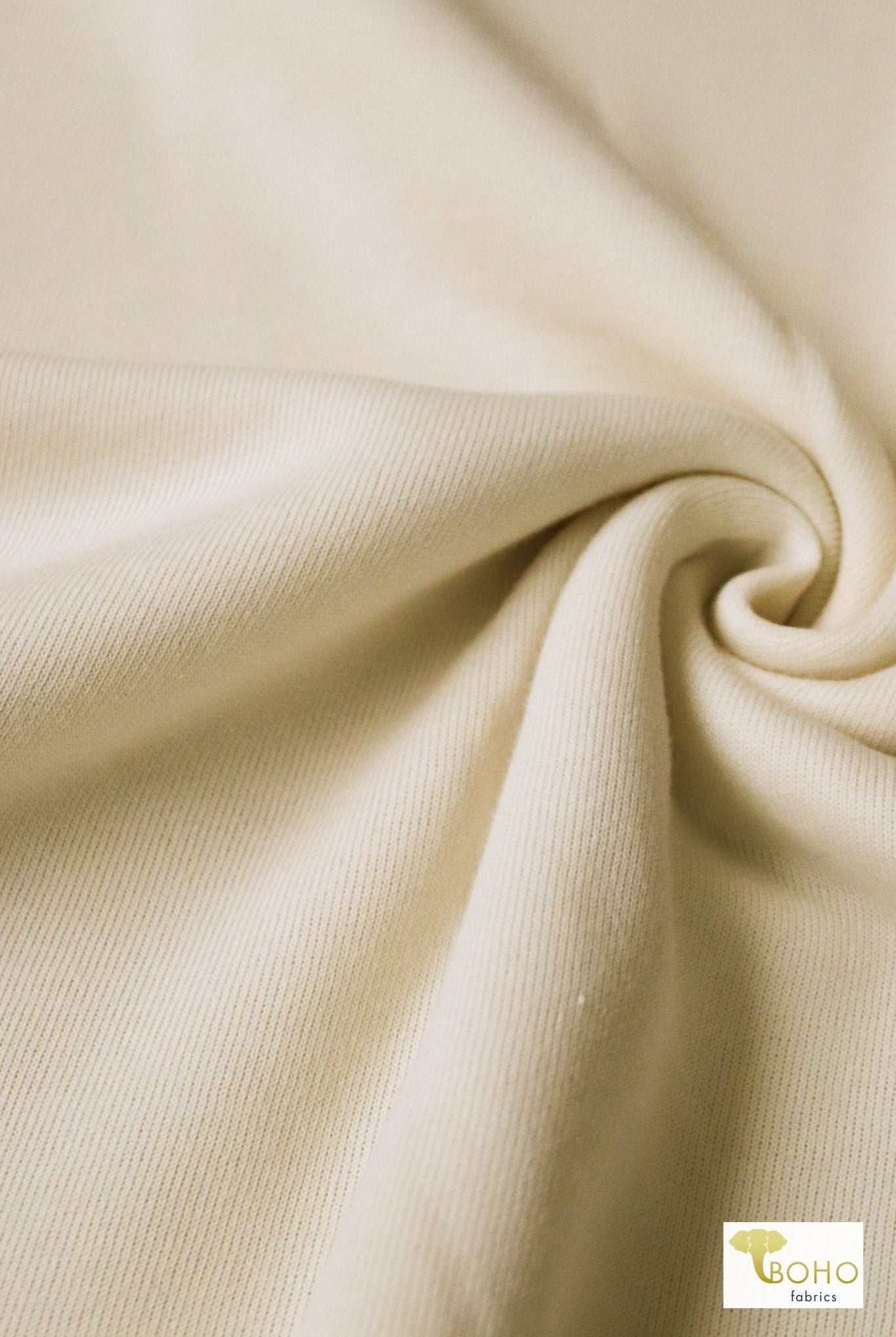 Ivory Seashell, Sweatshirt Fleece. - Boho Fabrics