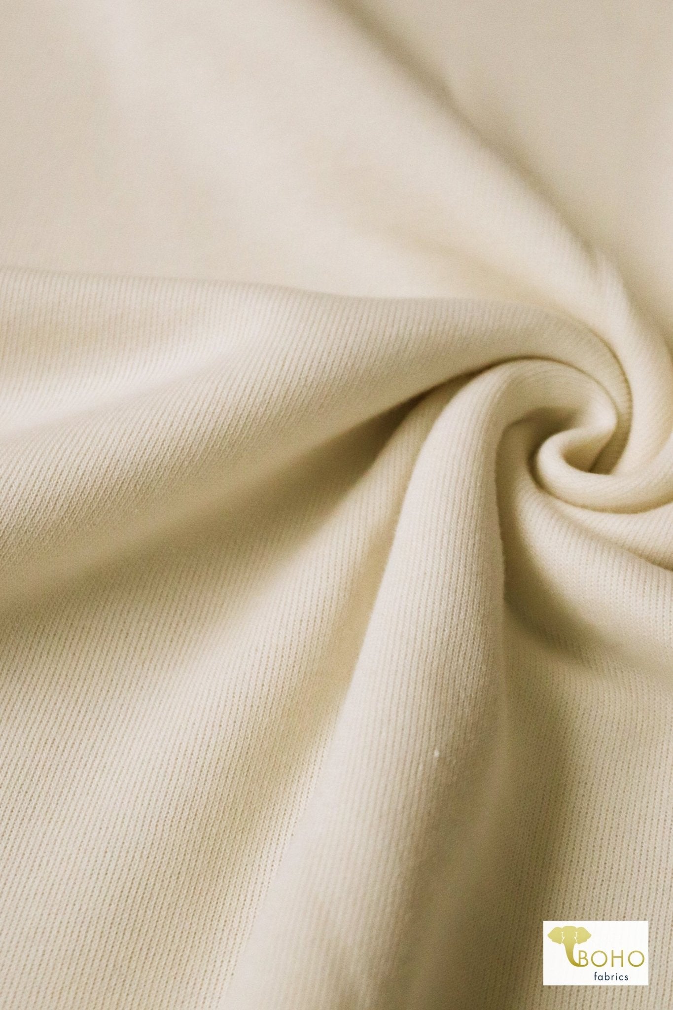 Ivory Seashell, Sweatshirt Fleece. - Boho Fabrics