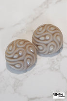 Ivory Stone Paisley Faceted, Plastic Shank Buttons. Available in 15mm (24L) and 28mm (44L) (Copy) - Boho Fabrics - Buttons & Snaps