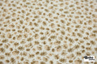 Ivory with Ditsy Tan & Olive Flowers Rayon Crepe Woven Fabric - Boho Fabrics - Crepe, Woven