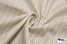 Ivory with Tan, Brown, & Blue Stripes Woven Fabric - Boho Fabrics - Woven Fabric