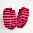 Jacquard Woven Stripe Webbing –Pink 1" Wide, Sold Per Yard. - Boho Fabrics - Bag Making Supplies